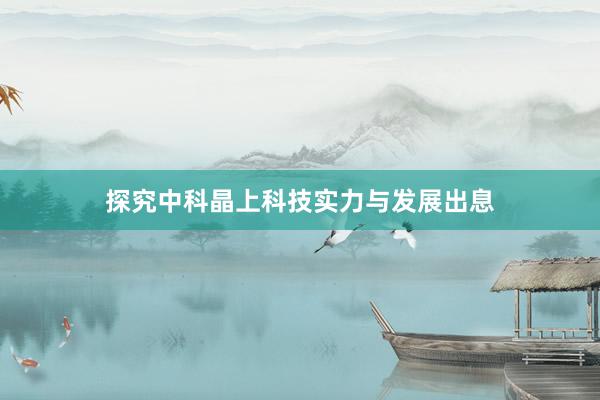 探究中科晶上科技实力与发展出息